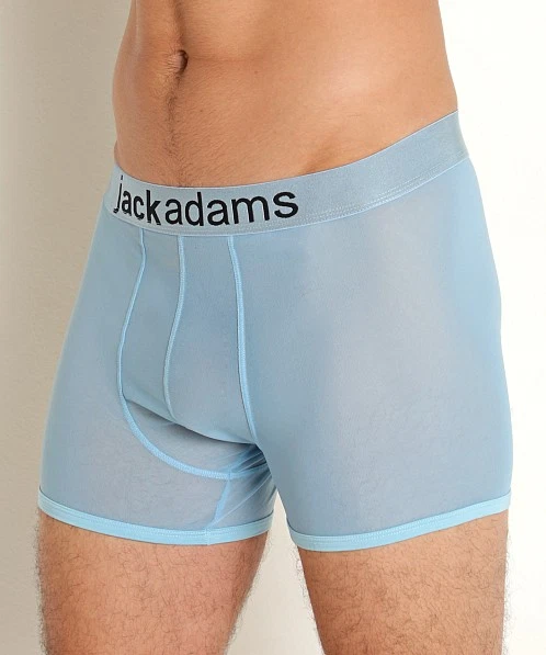 Mens Jack Adams AllOver Mesh Boxer Brief  Underwear Sky Blue NYLON Stretch SMALL - Image 2 of 4