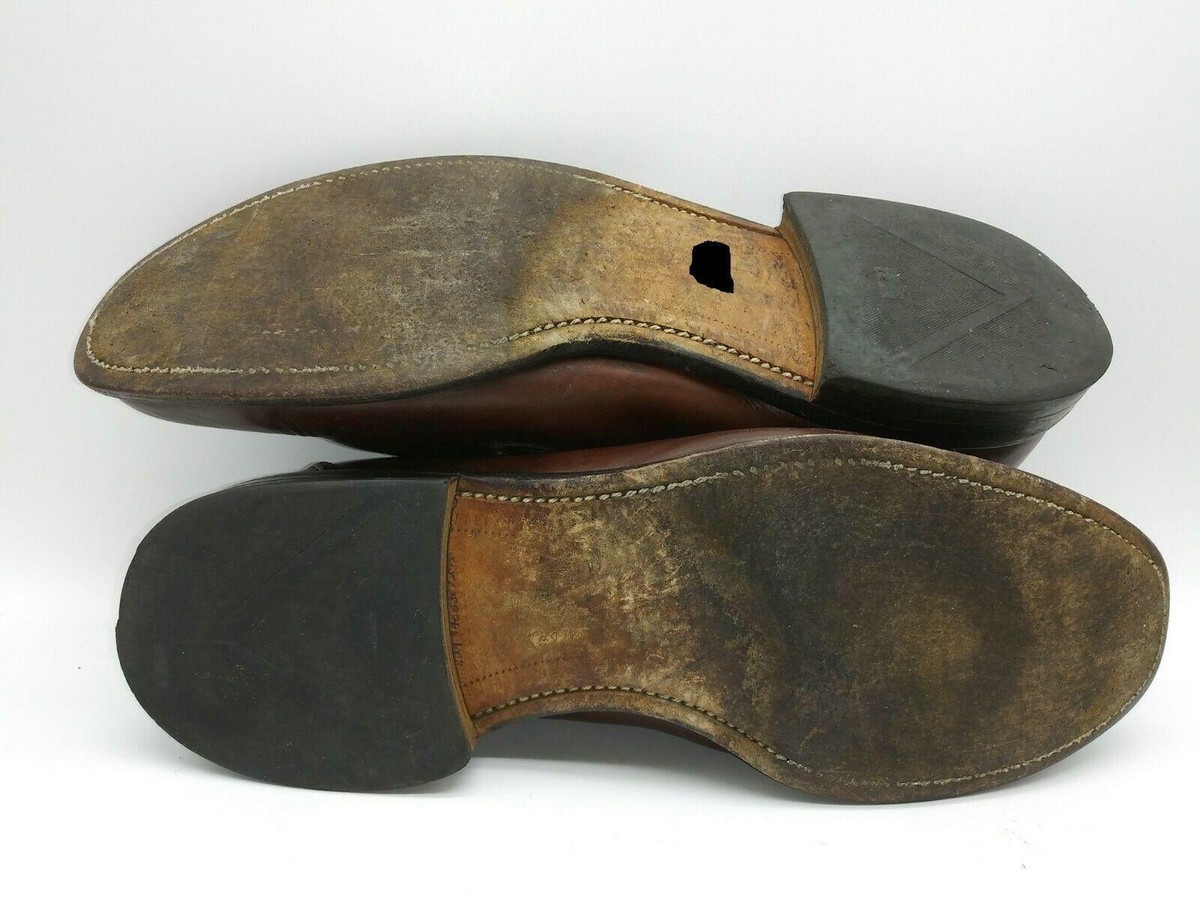 Allen Edmonds Hancock Brown Leather Split Apron Toe Derby 