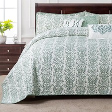 6-Piece Mayfair Printed Microfiber Quilt Set Soft Bedspread for Queen/King Size