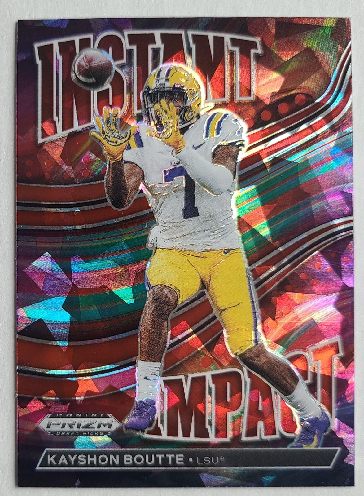 Kayshon Boutte Panini Prizm Draft Picks Instant Impact #II10 Gold Ice