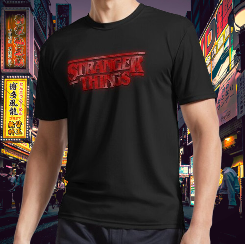 Stranger Things 4 Red Pixel Sparkles Logo Tee Funny Sizes S to 5XL