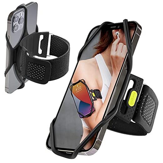Running Armband Phone Holder – Adjustable L Size (9.8-15.7 inches) with Run Tie 2 Strap
