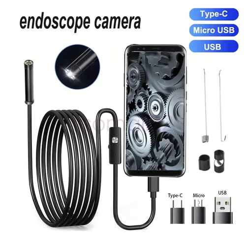 USB Type C Endoscope Borescope Snake Inspection Camera 3 in 1 Phone Android UK - Bild 1 von 9