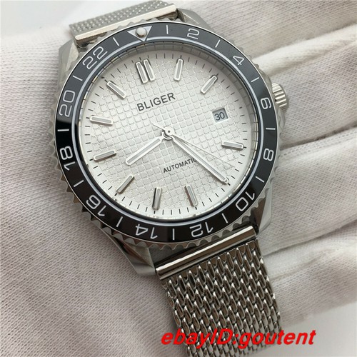 41mm Sterile Sliver dial Sapphire glass Automatic Mens Watch Relogio Masculino 1 - Picture 3 of 6
