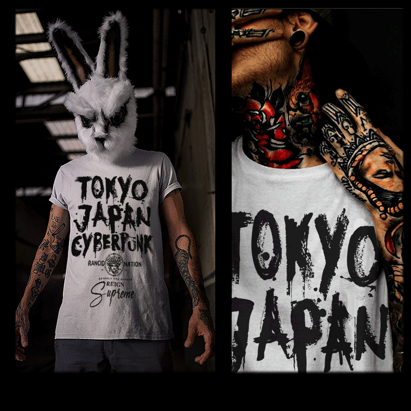 Cyberpunk t-shirt Tokyo Japanese Graffiti anime Japan neo