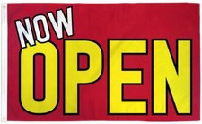 Now Open Flag 3x5ft We're Open Open Sign Welcome Open Now Red Yellow Flag Banner