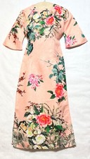 Ao Dai BT-959 Cách Tân Gam Xop Hoa Do Hong S Dai Ao 115cm Co 2cm Tay Lo