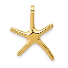 14k Yellow Gold Starfish Chain Slide Pendant for Women