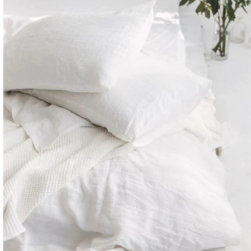 Funda nórdica lavada a piedra Francia lino color liso sábanas transpirables funda de almohada - Imagen 18 de 30