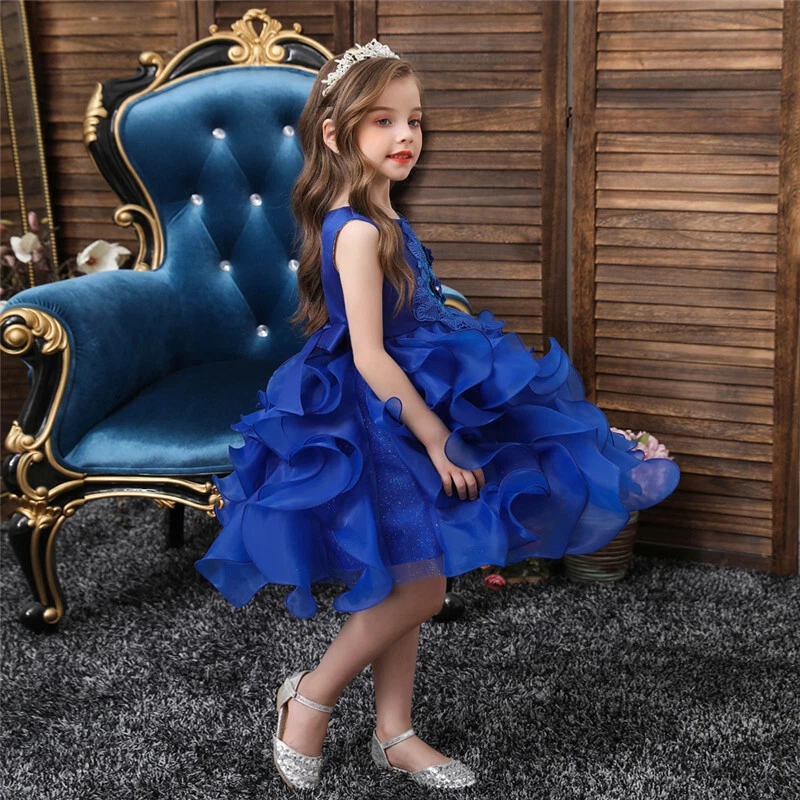 Pageant Flower Girls Tulle Tutu Dress Wedding Bridesmaid Kids Birthday Ball Gown - Image 4 of 4