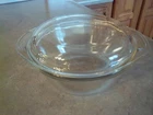 Vintage Pyrex #022 Clear Glass 1 Qt. Round Casserole Dish With Lid
