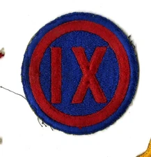 IX Corps White Back Patch WWII Vintage Pacific Theater