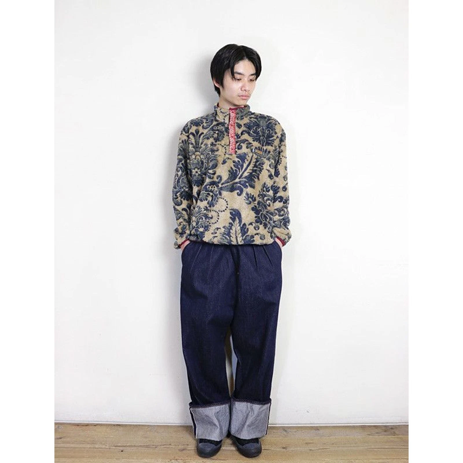 KAPITAL damask light fleece blouson beige snap t pullover 4 - product detail image 12