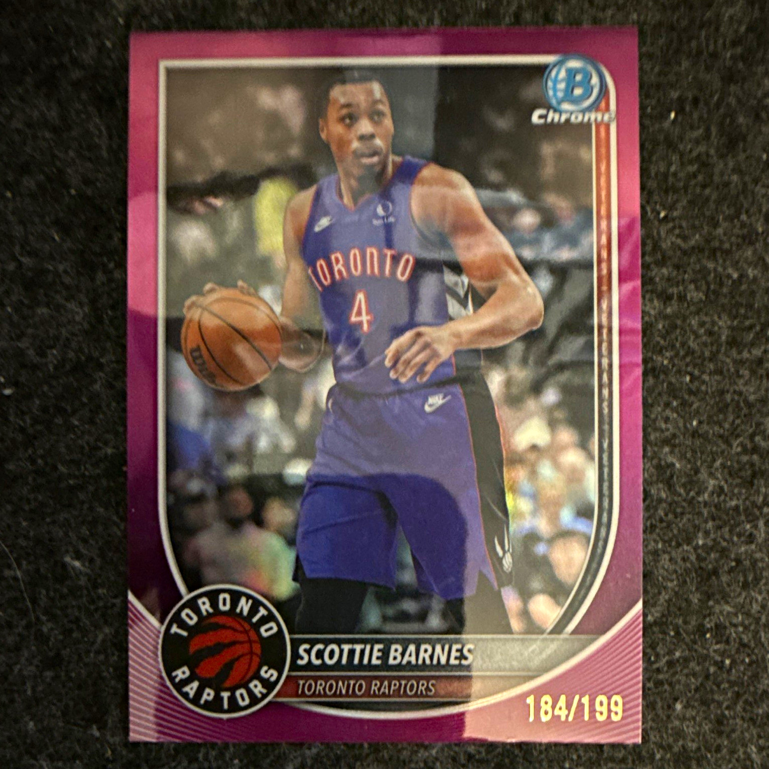 Topps Bowman Chrome Scottie Barnes Purple #BCV-68 Raptors 184/199 2025