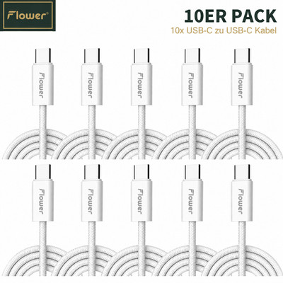10er Pack Flower Ladekabel schnell USB C Schnell Apple 2m- mit Rechnung (Firmen)