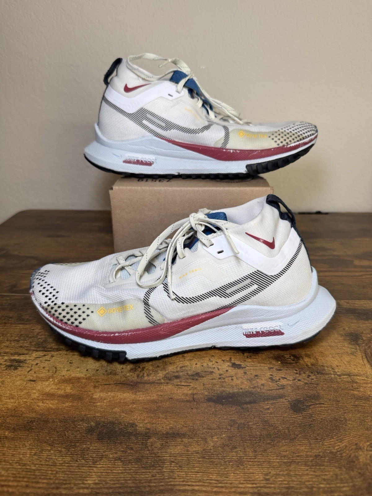 Nike React Pegasus Trail 4 Gore Tex DJ7926-102 White Cedar Shoes Size 7.5