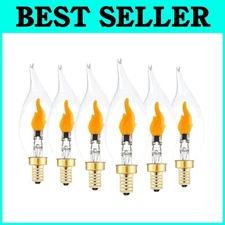 Realistic Flame Effect Bulbs, Clear Glass CA11 Shape, 6-Pack