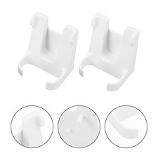 2Pcs White Plastic Pegboard Mouse Dock Holder with Extra Hook for Accessories