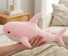 Cute Pink Shark Plush Pillow 40/60/80cm Stuffed Toy Soft Body Hugging Doll Kids