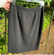 Valentino black wool pencil skirt 8