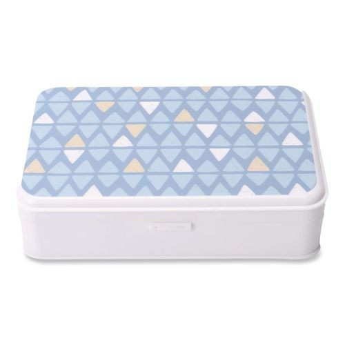 Case, Triangle Pattern, 2 Compartments, 5"x8.75"x2.75", Blue