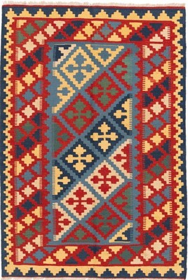 Kelim Kashkouli Teppich 105x153 cm handgewebt Wolle Persien Unikat Neu