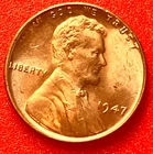 1947-P Lincoln Wheat Cent Penny GEM RED BU From an Original Bank Roll