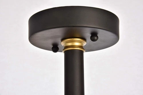 Living District Axel 6-Light Transitional Metal Flush Mount in Black and Brass - Picture 7 of 8