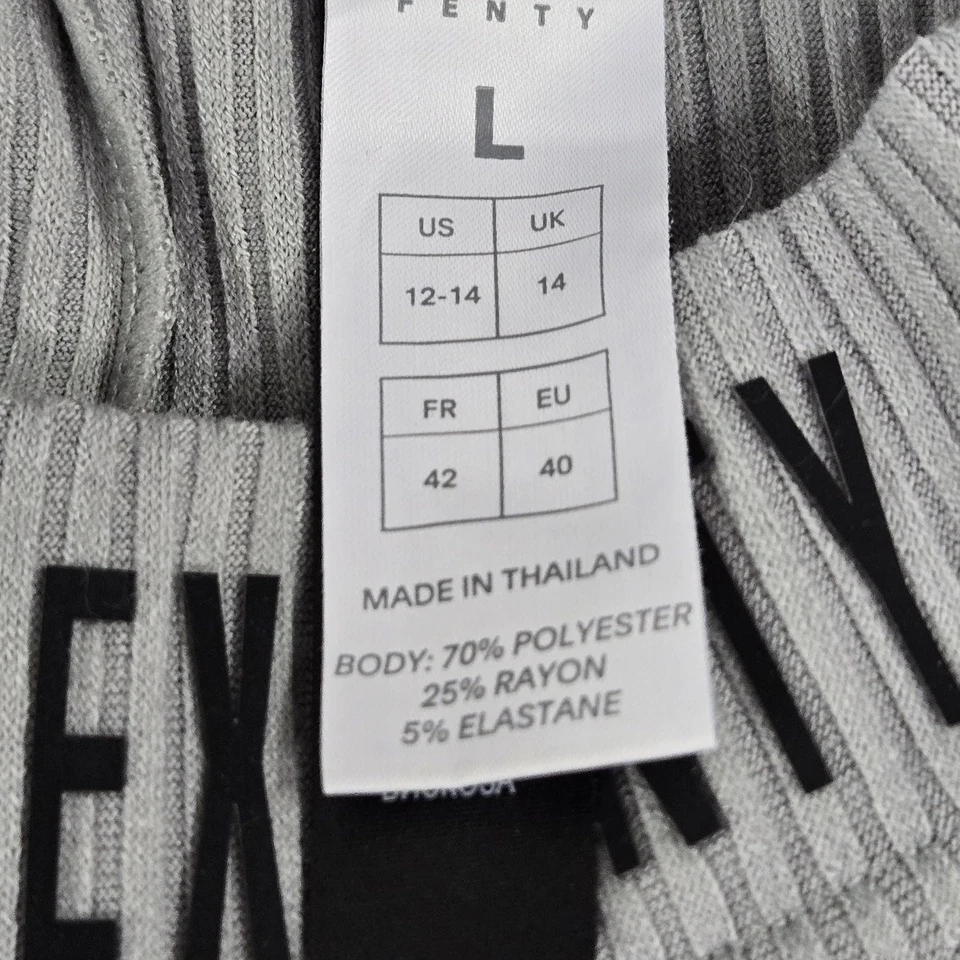 Shorts femininos Savage Fenty L cinza costela pesada logotipo motociclista costura interna 7" - Imagem 3 de 4