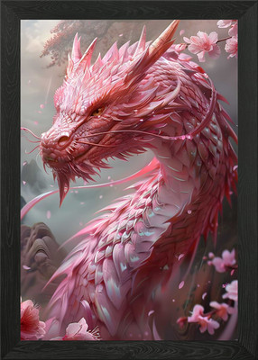 Rosa Blüte Drache gerahmtes Wandbild Poster Leinwanddruck Bild