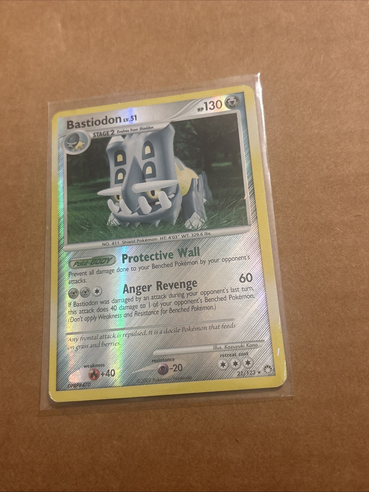 Bastiodon 21/123 Mysterious Treasures Reverse Holo