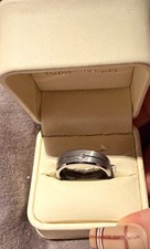 Triton Men's Tungsten Band Ring 8mm Bezel Set Round Diamond, Size 11