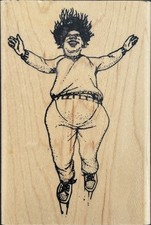 Rubber Baby Buggy Bumpers Happy Jumping Woman Rubber Stamp