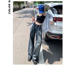 Mid-rise Washed Wide-leg Jeans