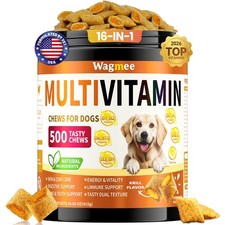 Dog Multivitamin Chews, 16-in-1 Vitamins Supplements, 500 Soft Chews