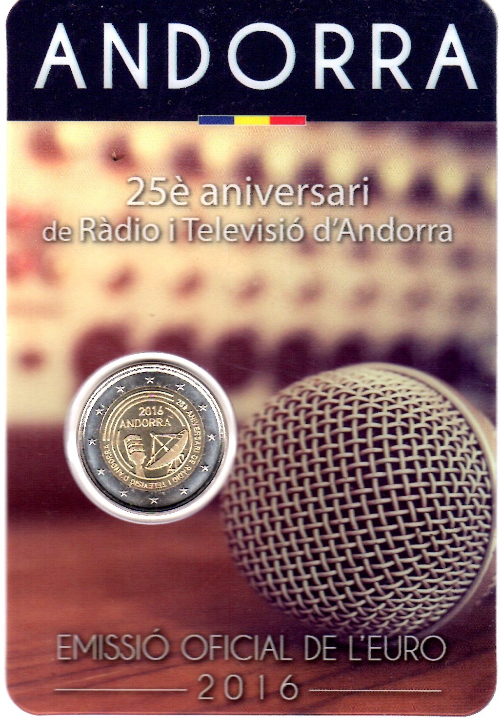 2 Euros commémorative BU Andorre 2016 Coin Card - Radio et Télé
