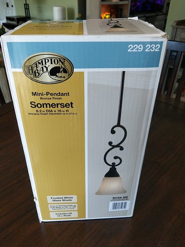 Hampton Bay 229-232 SOMERSET 1-light Somerset Mini-Pendant Fixture Bronze