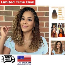 Goddess Box Braids Crochet Hair 14 Inch 8 Packs Handmade with Curly Ends
