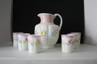 Consolidate Cosmos aka Wild Rose Pitcher with 6 tumblers 1890's