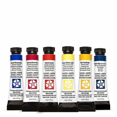 DANIEL SMITH 285610005 Extra Fine Essentials Introductory Watercolor, 6 Tubes, 5