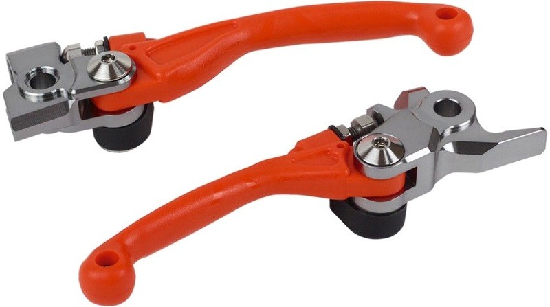 Leviers POLISPORT orange pivotants pour ne plus casser sur KTM