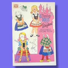 Saalfield 6 Stand-Up Dolls From Storyland Paper Dolls Uncut Vintage Push-Out
