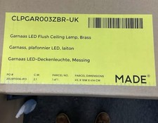 MADE Garnaas LED Flush Ceiling Lamp Brass 35cm Diameter Modern Light