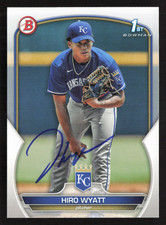 Hiro Wyatt Signed 2023 1st Bowman Draft Paper Card #BD-80 Kansas City Royals
