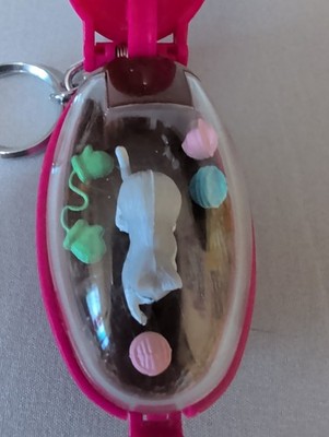 VINTAGE 1993 TAKARA POCKET CRITTERS I LOVE MY CAT PINK EGG KEYCHAIN,WORKS Video