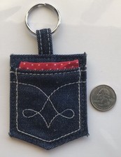 AVON POCKETS POCKET Jean Denim Snap Coin Pouch Bag Vintage