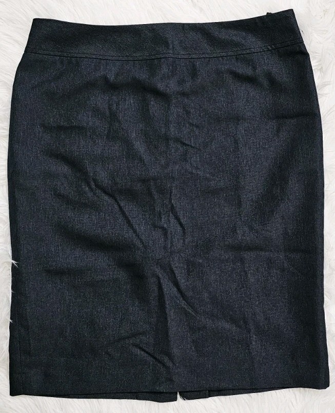 Le Suit Charcoal Gray/ Black Skirt Lined Micro Checked Suit Business Formal Sz12