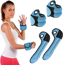 Set 2 Pesi per Polsi Da 1 Kg Allenamento Palestra Aerobica Fitness Potenziamento