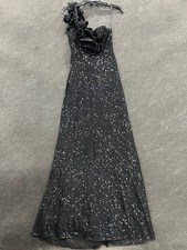 MAC DUGGAL Sequin Ruffled One Shoulder Gown Women's Size 4 Black