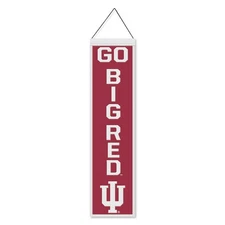 Indiana Hoosiers Go Big Red 8x32 Inch Vertical Wool Embroidered Hanging Banner